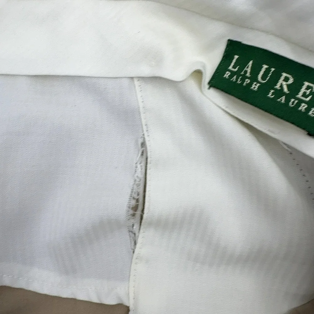 Lauren Ralph Lauren Dress Pants Mens 37x31.5 Tan Khaki Flat Front Classic Slacks